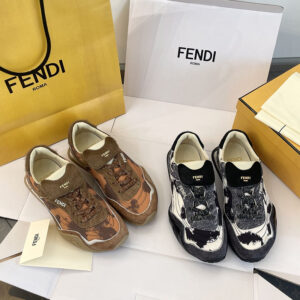 펜디 웨이브 펄스 테크니컬 패브릭 레이스업 로우탑 스니커즈