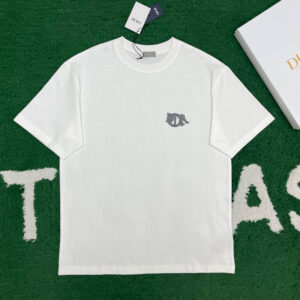 디올 【잔디집】 Charm 코튼 반팔 티셔츠（레어）