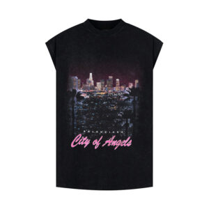 발렌시아가 【잔디집2】 시티 오브 엔젤스 슬리브리스 티셔츠（세븐）