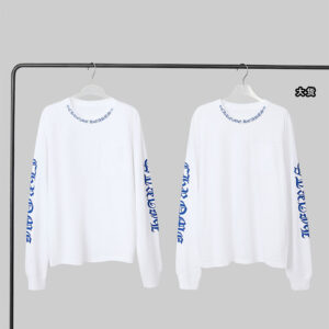 크롬하츠 【YD공장】 넥 스크립스 로고 긴팔 롱슬리브 티셔츠