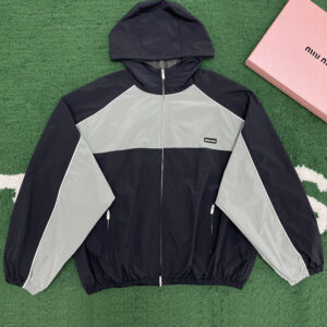 미우미우 【잔디집】 블루종 자켓 실크 지퍼 (레어)