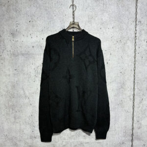 루이비통 【사슬공장】 x 박서보 모노그램 자카드 울 하프 지퍼 풀오버 니트