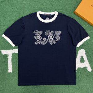 루이비통 【잔디집】 LV 그래픽 플로럴 인따르시아 크루넥 반팔 티셔츠（레어）