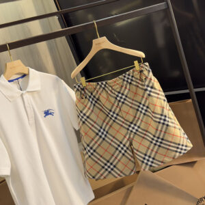 버버리 체크 트윌 드로스트링 숏 팬츠 샌드