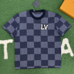루이비통 【잔디집】 LV 다미에 크리스탈 패치 반팔 티셔츠（레어）