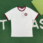 구찌 [잔디집] 인터로킹 G 코튼 저지 자수 티셔츠