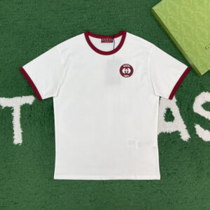 구찌 [잔디집] 인터로킹 G 코튼 저지 자수 티셔츠