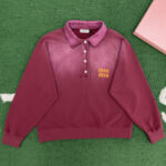 미우미우 【잔디집】 빈티지 워싱 폴로 스웨트셔츠（레어）