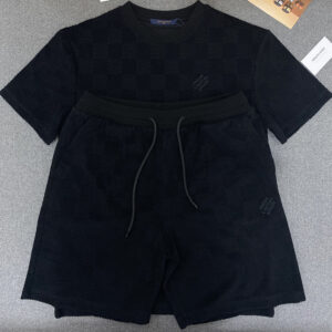 루이비통 【TJ공장】 다미에 프렌치 테리 반팔 티셔츠 & 반바지（터보)