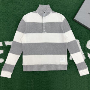 톰브라운 【잔디집】 스트라이프 럭비 폴로 스웨터 니트（레어）