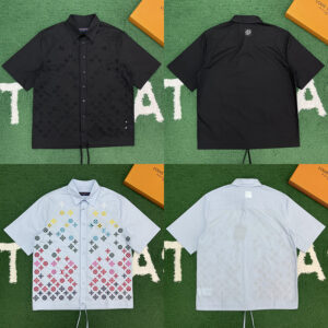 루이비통 【잔디집】 모노그램 플라워 자수 반팔 셔츠 (레어)