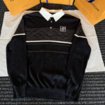 루이비통 【COPY】 모노그램 자카드 롱 슬리브드 폴로 셔츠