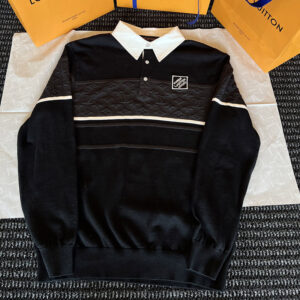 루이비통 【COPY】 모노그램 자카드 롱 슬리브드 폴로 셔츠