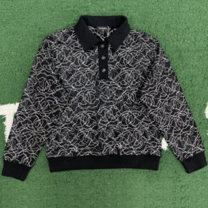 샤넬 【잔디집】 24/25 글리터 코튼 폴로 셔츠（레어）