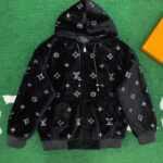 루이비통 【잔디집】 모노그램 엠벨리시드 시어링 후디（레어）