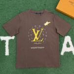 루이비통 【잔디집】 워시드 코튼 라인스톤 펄 반팔 티셔츠（레어）