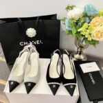 샤넬 그로그랭 슬링백 펌프스 체인