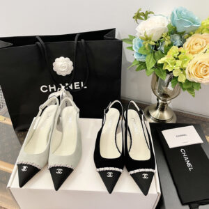 샤넬 그로그랭 슬링백 펌프스 체인