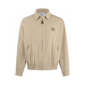 미우미우 【잔디집2】 로고 데님 블루종 자켓（세븐）