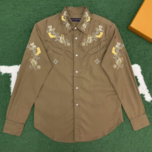 루이비통 【잔디집】 LV 엠브로이더드 울 긴팔 셔츠 남방（레어）