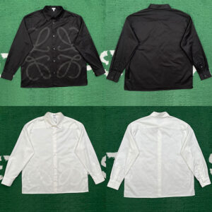 로에베 【잔디집】 아나그램 코튼 자수 셔츠（레어）