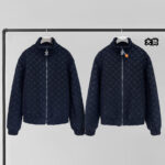 루이비통 [YD공장] 모노그램 울 부클레 집업 블루종