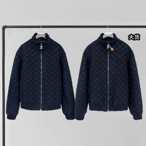 루이비통 [YD공장] 모노그램 울 부클레 집업 블루종