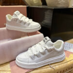 미우미우 【터보공장】 레더 스니커즈 화이트（TJ공장）