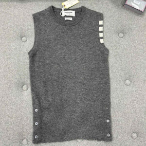 톰브라운 [터보공장] 4-Bar 캐시미어 슬리브리스 니트 나시 (TJ공장)