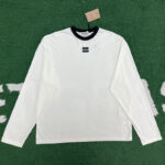 미우미우 【잔디집】 로고 코튼 저지 긴팔 티셔츠（레어）