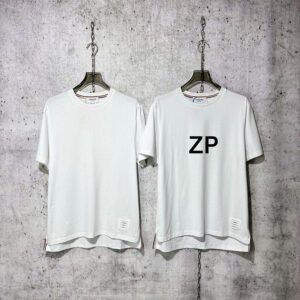 톰브라운 【사슬공장】 코튼 반팔 티셔츠 화이트