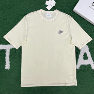 아미 【잔디집】 시그니처 반팔 티셔츠 베이지 코튼 (레어)