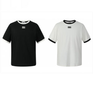 미우미우 【잔디집2】 24ss 로고 크루넥 반팔 티셔츠（세븐）