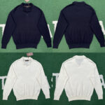 로로피아나 【잔디집】 위시 버튼리스 폴로 셔츠 울 （레어）