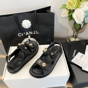 샤넬 리본 벨크로 샌들