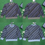 디올 【잔디집】 오블리크 울 자카드 스웨터 （레어）