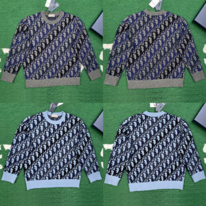 디올 【잔디집】 오블리크 울 자카드 스웨터 （레어）