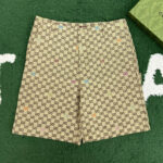 구찌 【잔디집】 GG 와이드 캔버스 필 쿠페 숏 팬츠（레어）