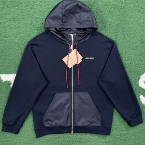 미우미우 【잔디집】 후드 집업 코튼 나일론 (레어)