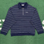 미우미우 【잔디집】 스트라이프 하프 집업 폴로 셔츠 (레어)