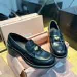 미우미우 【터보】 브러쉬드 레더 페니 로퍼（TJ공장）