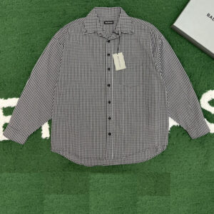 발렌시아가 [잔디집] 로고 프린트 체크 셔츠 남방