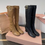 미우미우 버클 장식 롱 부츠