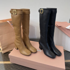 미우미우 버클 장식 롱 부츠