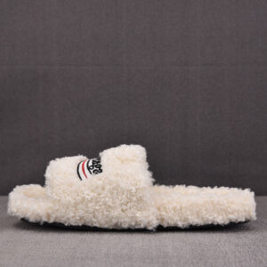 발렌시아가 【GD공장】 웨이브로고 퍼리 슬라이드 샌들 화이트