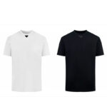 프라다 【잔디집2】 트라이앵글 로고 리나일론 반팔 티셔츠（세븐）