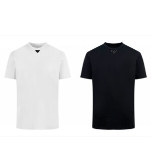 프라다 【잔디집2】 트라이앵글 로고 리나일론 반팔 티셔츠（세븐）