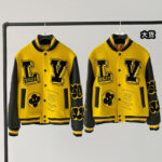 루이비통 【YD공장】 엠브로이더드 바시티 레더 자켓