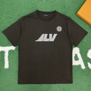 루이비통 【잔디집】 빈티지 워싱 프린트 코튼 티셔츠（레어）