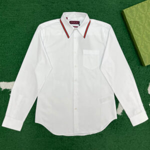 구찌 【잔디집】 웹(Web) 디테일 옥스포드 코튼 셔츠（레어）